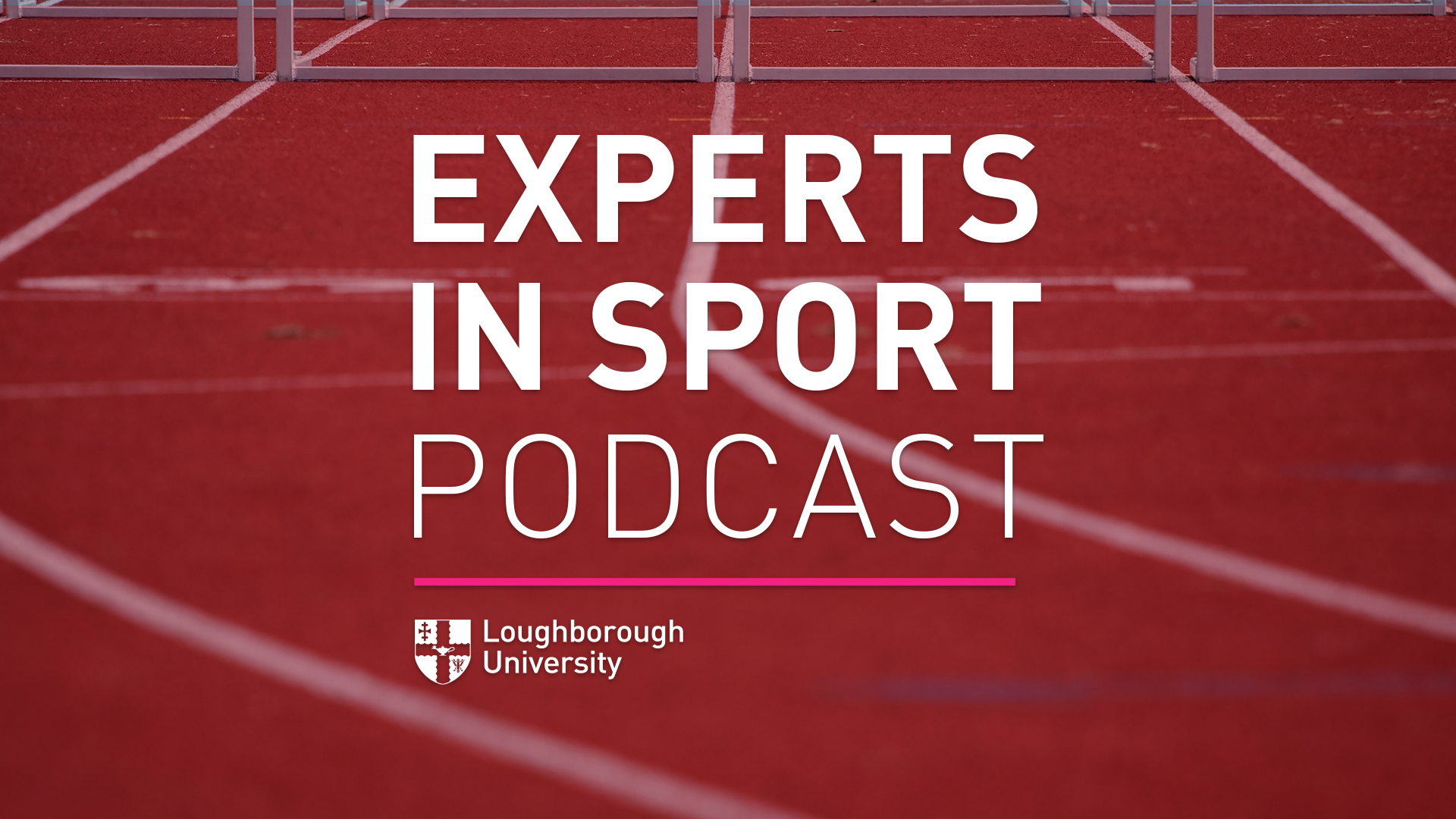 graphic for experts in sport podcast psychology of an athlete of the title on an athlete track